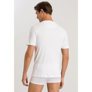 HANRO Short Sleeve Shirt V-Neck - Sea Island Cotton