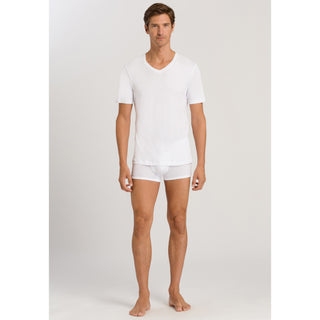 HANRO Short Sleeve Shirt V-Neck - Sea Island Cotton