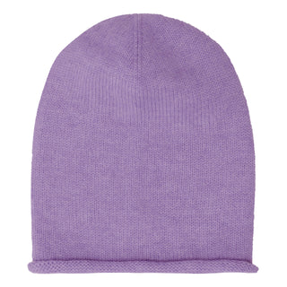 Cashmere hue i glat strik i lilla