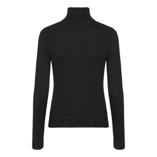 Cashmere-silke rullekrave pullover sort til mænd