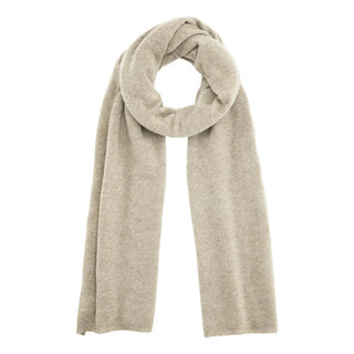 Glatstrikket cashmere tørklæde i lys beige