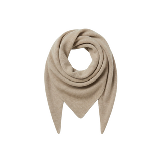 Trekantet cashmere tørklæde i lys beige