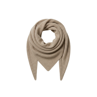 Trekantet cashmere tørklæde i mørk beige
