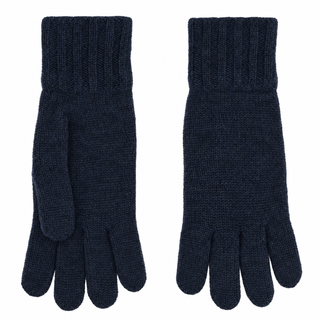 Cashmere handsker med bred rib i mørkeblå