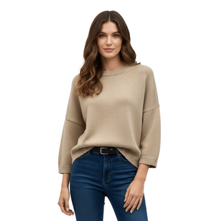 Calimar cashmere-uld sweater lys beige