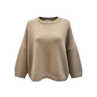 Calimar cashmere-uld sweater lys beige