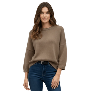 Calimar cashmere-uld sweater mørk beige