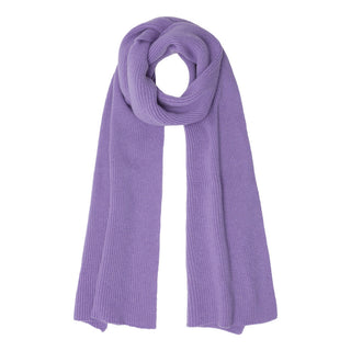 Cashmere tørklæde med rib i lilla