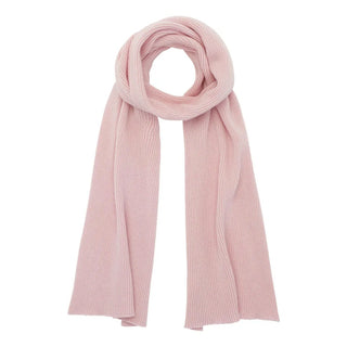 Cashmere tørklæde med rib i lyserød