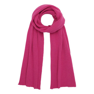 Cashmere tørklæde med rib i pink
