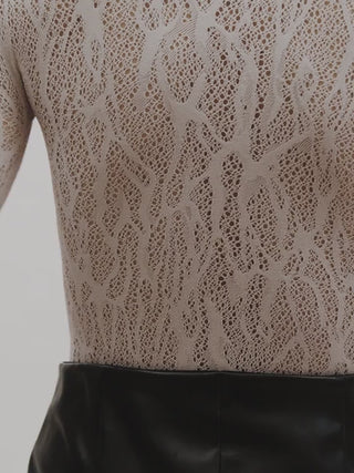 Wolford SNAKE LACE STRING BODY platinum