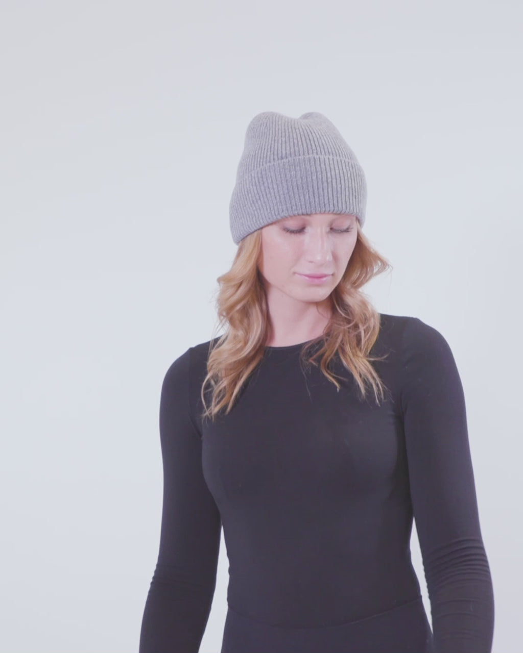 Cashmere rib hue i lysegrå