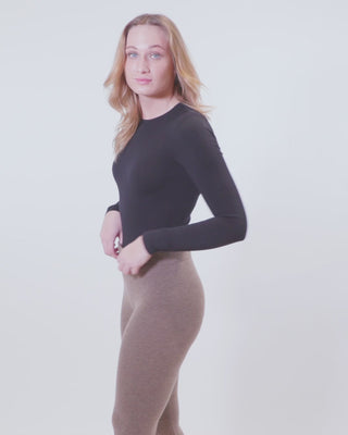 Cashmere leggings med elastan i beige