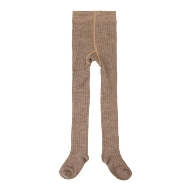 Joha uld rib strømpebukser i beige