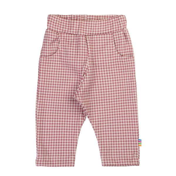 Joha ternede bukser i økologisk bomuld hvid/rosa