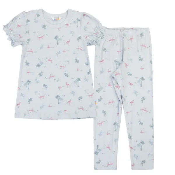 Joha sommer-pyjamas med flamingo-print i økologisk bambus