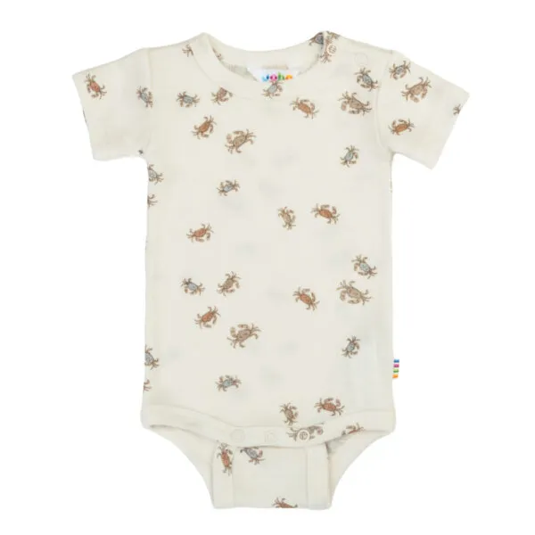 Joha uld-silke kortærmet body med krabbe-print