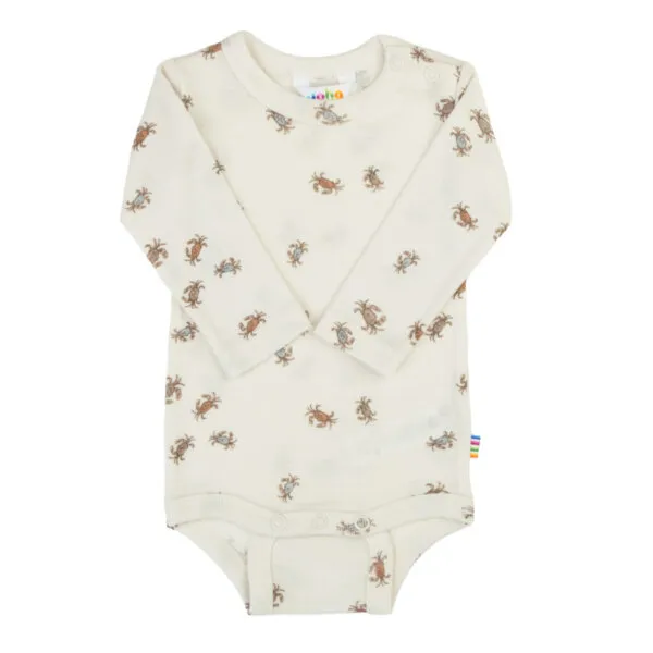 Joha uld-silke langærmet body med krabbe-print