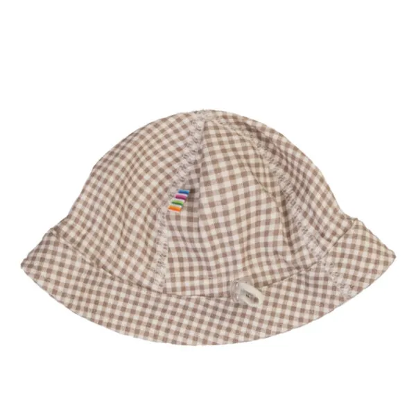 Joha sommerhat i økologisk bomuld hvid/lysebrun