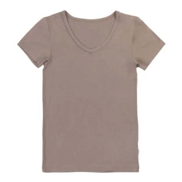 Joha bambus t-shirt med v-hals beige
