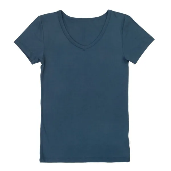 Joha bambus t-shirt med v-hals blå