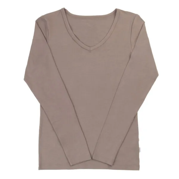 Joha bambus bluse med v-hals beige