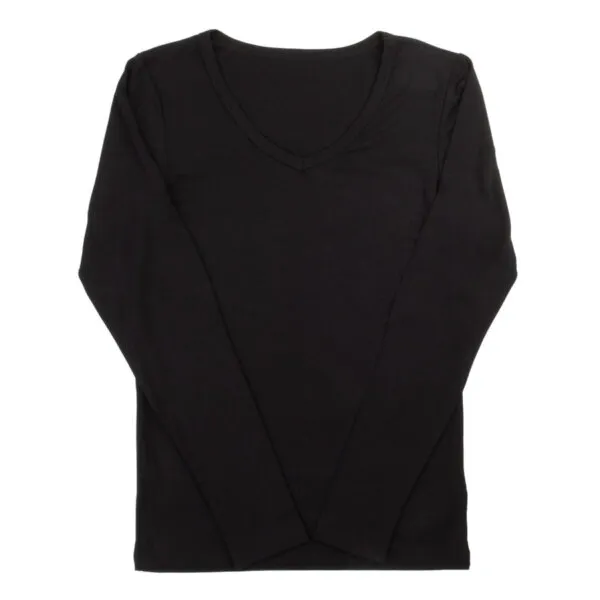 Joha bambus bluse med v-hals sort