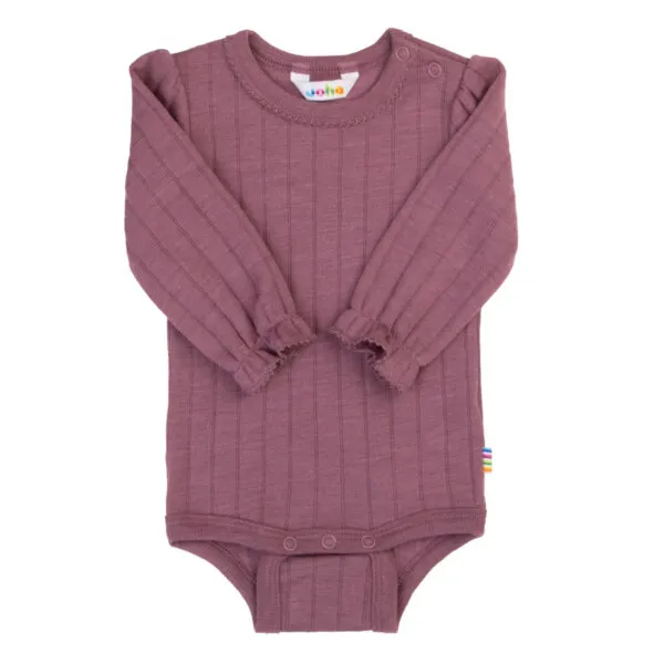 Joha uld-silke langærmet body rosa